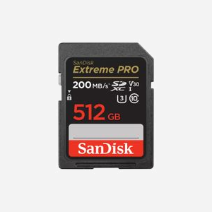 SanDisk Extreme PRO 512 Go SDXC - Classe 10, U3, V30 - Lecture 200 Mo/s, Ecriture 140 Mo/s - Résistante aux chocs, eau et rayons X