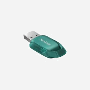 SanDisk Ultra Eco 256Go USB Type-A 3.2 Gen 1 (3.1 Gen 1) Vert - Vitesse de lecture 100Mo/s, Boîtier plastique, Dimensions 46x20.3x9.58mm - Miniature 3