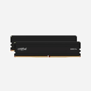Crucial Pro Mémoire DDR5 48Go (2x24Go) 6000MHz 288-pin DIMM CL48 1.1V Unbuffered pour PC - CP2K24G60C48U5 avec Radiateur