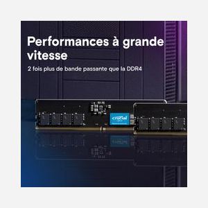 Crucial Mémoire DDR5 128Go (2x64Go) 5600MHz UDIMM CL46 1.1V, avec On-Die ECC, pour PC de bureau - CT2K64G56C46U5 - Miniature 2
