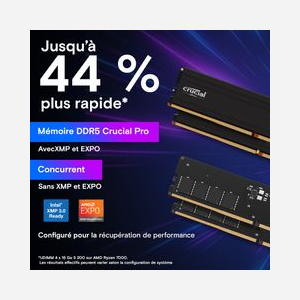 Crucial Pro 128Go (2x64Go) DDR5 5600MHz DIMM 288-pin CL46 1.1V, Radiateur Low Profile, Support Intel XMP 3.0 et AMD EXPO - Miniature 5