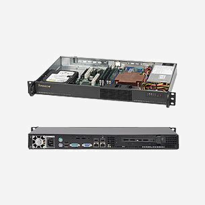 Supermicro SuperChassis 510-203B 1U Rackmount Noir, Alimentation 200W, Baies 2.5/3.5" SAS/SATA, FF PCI, 437x287x43mm, Compatible USA/Europe/Asie
