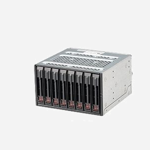 Supermicro CSE-M28SACB-OEM : Boîtier 8 baies 2.5" SATA III, HDD uniquement, interne, sans stockage installé (0 To), Mini SAS, échange à chaud, 146x157x85mm, noir - Miniature 1