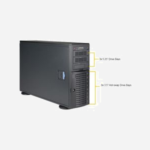 Supermicro SuperWorkstation SYS-7049A-T Rack 4U Intel C621 LGA 3647 (Socket P), 2x Intel Xeon, DDR4 ECC RDIMM 2To, 8x 3.5" SATA III RAID 0/1/5/10, Aspeed AST2500 - Miniature 2