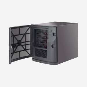 Supermicro CSE-721TQ-350B Mini Tower Serveur Noir, Alimentation 250W, 1x 120mm, Mini-ITX, 4x 3.5", 2x 2.5", USB 3.2, 210x279x240mm