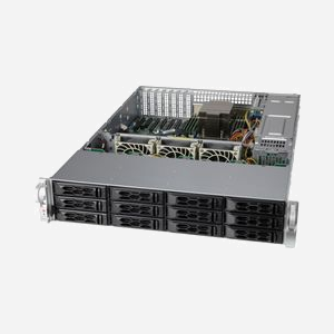 Supermicro CSE-LA26AC12-R920LP1 Châssis Serveur 2U Rackable, 12 Baies 2.5/3.5", Alimentation 920W, Noir/Gris, 437x647x89mm, BSMI/CCC/CE/UL