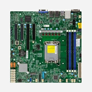 Supermicro MBD-X13SCL-F-B : Carte mère serveur micro ATX Intel C262, Socket LGA 1700, DDR5 ECC/non-ECC 128Go max, 8 SATA III, 2 GbE, M.2, PCIe 5.0