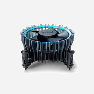 Intel Laminar RM1 Refroidisseur d'air pour processeur Socket LGA 1700, 600-3150 tr/min, 29 dB, TDP 65W, radiateur aluminium/cuivre, 100x100x47mm, Noir/Bleu