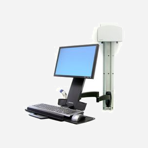 Ergotron 45-230-200 Bras Combo Série 200 Mural Noir pour écran jusqu'à 24" (61cm), charge max 8.2kg, VESA 75/100mm, inclinaison -30/+30°, rotation 360° - Miniature 2