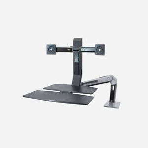 Ergotron WorkFit-A Dual 55,9cm Bureau Noir : Support écran double, montage bureau, VESA 75/100mm, charge max 11,3kg, inclinaison +/-30°, rotation 360° - Miniature 2
