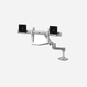 Ergotron LX Series 98-037-062 Support Bureau Double Écran 5.7" à 10" Blanc, Montage Bureau, Poids 680g, Code SH 85299097 - Miniature 1