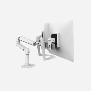 Ergotron LX Series 98-037-062 Support Bureau Double Écran 5.7" à 10" Blanc, Montage Bureau, Poids 680g, Code SH 85299097 - Miniature 3