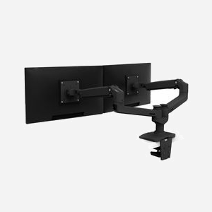 Ergotron LX Series 45-245-224 Support Bureau Double Écran 27" max 18.1kg VESA 75/100 Pivot/Inclinaison/Rotation Noir - Miniature 2