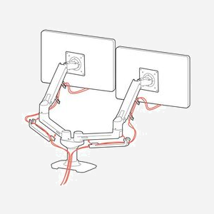 Ergotron LX Series 45-245-224 Support Bureau Double Écran 27" max 18.1kg VESA 75/100 Pivot/Inclinaison/Rotation Noir - Miniature 3