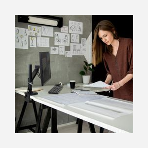 Bras Ergotron NX Series 45-669-224 pour écran jusqu'à 34" (86.4cm) Noir, fixation bureau, VESA 75x75/100x100, charge max 8kg, rotation 360°, inclinaison, aluminium/acier - Miniature 2