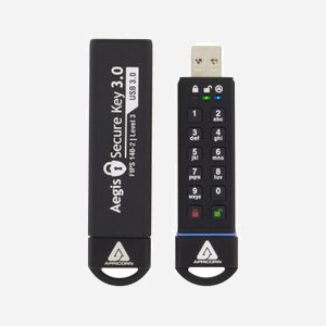 Apricorn ASK3-16GB : Clé USB 16Go USB 3.2 Gen 2 Type-A, Lecture 195Mo/s, Ecriture 162Mo/s, Clavier PIN intégré, Chiffrement matériel, Compatible Windows/Mac/Linux - Miniature 3