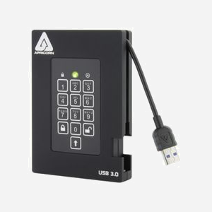 Apricorn Aegis Fortress 4 To SSD 2.5" USB Type-A 3.2 Gen 1, Lecture/Écriture 350 Mo/s, AES-XTS 256-bit, Résistant Chocs/Vibrations/Eau, Clavier PIN, Noir