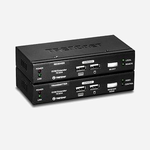 Trendnet TK-EX4 Extenseur de Console VGA/USB sur RJ-45, Distance 100m, 130x65x25mm, Conforme RoHS, Inclut câbles VGA & USB