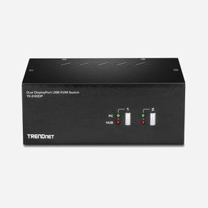Trendnet TK-240DP KVM Switch 2 Ports DisplayPort 4K Ultra HD (3840x2160) USB Clavier/Souris avec Audio et Hub USB 2.0, Alimentation Secteur - Miniature 2