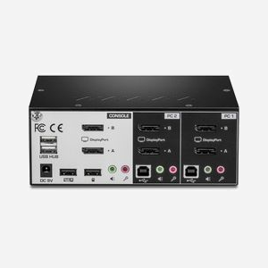 Trendnet TK-240DP KVM Switch 2 Ports DisplayPort 4K Ultra HD (3840x2160) USB Clavier/Souris avec Audio et Hub USB 2.0, Alimentation Secteur - Miniature 3