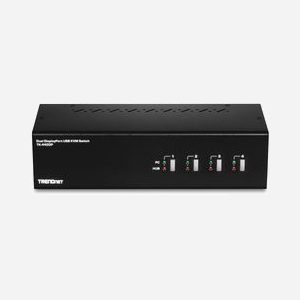 Trendnet TK-440DP Commutateur KVM 4 Ports DisplayPort 4K Ultra HD 3840x2160 144Hz, USB 2.0, Audio 3.5mm, Ethernet RJ-45, Noir/Argent - Miniature 2