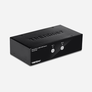 Trendnet TK-241DP KVM Switch 2 ports DisplayPort 4K Ultra HD (3840x2160) USB 2.0 avec audio, contrôle 2 PC, 2x USB-B, Alimentation secteur