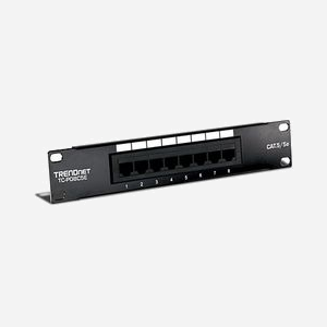 Trendnet TC-P08C5E Baie de Branchements 8 Ports RJ-45 10/100/1000Base-T(X) Cat5e Noir, 44x30x254mm, Certifié CE/FCC - Miniature 1