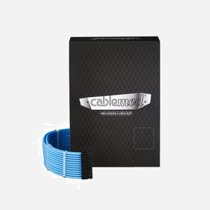 Cablemod CM-PRTS-FKIT-NKLB-R : Kit d'alimentation interne bleu, dimensions emballage 260x180x65mm, poids 1.1kg, conditionnement en boîte.