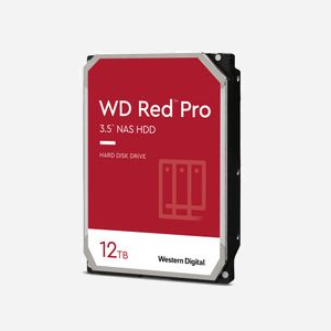 Western Digital WD Red Pro WD121KFBX : HDD 12 To, 7200 tr/min, 256 Mo cache, 3.5" SATA III 6 Gbit/s, pour NAS jusqu'à 24 baies.