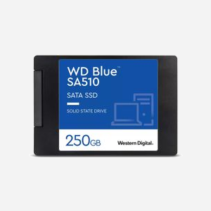 Western Digital Blue SA510 SSD 250 Go 2.5" SATA III 6Gb/s Lecture 555 Mo/s Écriture 440 Mo/s 80K/78K IOPS TBW 100 pour PC/Portable - Miniature 1