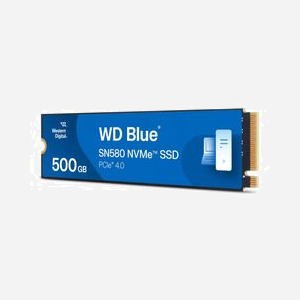 Western Digital Blue SN580 500 Go SSD M.2 2280 PCIe 4.0 NVMe TLC Lecture 4000 Mo/s Écriture 3600 Mo/s 450K/750K IOPS - Miniature 2