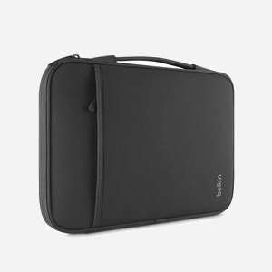 Belkin B2B081-C00 Housse 11" Noir Unisexe Toison, Compatible MacBook Air/Chromebooks, Poche Frontale Zippée, Taille écran max. 27.9cm
