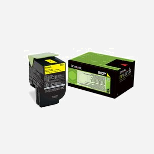 Lexmark 80C20Y0 - Cartouche Toner Jaune Originale 802Y - Rendement Standard 1000 pages - Technologie Unison™ - CX510de, CX410de, CX310dn, CX310n