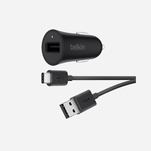 Belkin Chargeur Auto Allume-cigare Noir F7U032BT04-BLK pour Téléphone, Smartphone, Tablette - USB - 22.9mm x 52mm x 22.9mm - Compatible Galaxy S8, HTC 10, LG G6, etc.