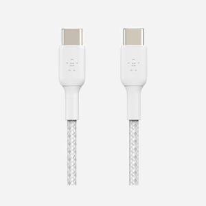 Belkin CAB004BT1MWH Câble USB-C Mâle/Mâle 1m Blanc Tressé, USB-IF Certified, compatible Apple/Samsung/Google (Liste détaillée fournie) - Miniature 3