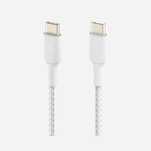 Belkin CAB004BT1MWH Câble USB-C Mâle/Mâle 1m Blanc Tressé, USB-IF Certified, compatible Apple/Samsung/Google (Liste détaillée fournie) - Miniature 4