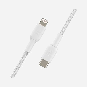 Belkin CAA004BT1MWH Câble Lightning vers USB-C 1m Blanc - Connecteurs Mâle, Certification MFi - Compatible iPhone, iPad - Miniature 2