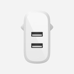 Belkin Chargeur Secteur 2 Ports USB-A 24W (2x12W) Blanc - Courant de sortie 4.8A, 2.4A par port - Câble Lightning vers USB-A 1m inclus - Miniature 4
