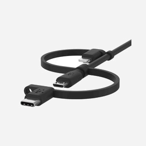 Belkin BOOST CHARGE Câble 1m Noir - USB A vers USB-C/Micro-USB B/Lightning - Compatible iPhone, iPad Pro - Certification MFi - CAC001BT1MBK - Miniature 5