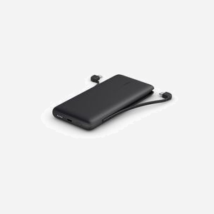 Belkin BPB006btBLK - Batterie Externe 10000mAh Noire avec Câbles USB-C & Lightning Intégrés, 18W, LED Indicateur, 2 Ports USB-C, 73x156x17mm - Miniature 2