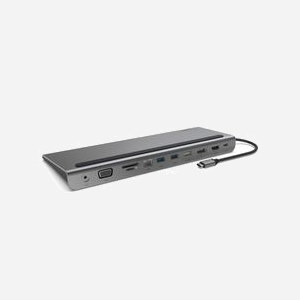 Belkin INC004BTSGY : Station d'accueil USB-C 11-en-1, USB 3.2 Gen 1 Type-C, HDMI 1.4, DisplayPort 1.2, VGA, Ethernet Gigabit, Lecteur SD/MicroSD, Power Delivery 100W - Miniature 2