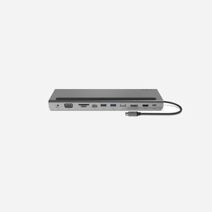 Belkin INC004BTSGY : Station d'accueil USB-C 11-en-1, USB 3.2 Gen 1 Type-C, HDMI 1.4, DisplayPort 1.2, VGA, Ethernet Gigabit, Lecteur SD/MicroSD, Power Delivery 100W - Miniature 4