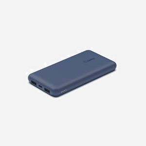 Belkin BPB011BTBL Batterie Externe 10000mAh Bleu, 2x USB-A + 1x USB-C, 15W, Recharge USB, Compatible Smartphones/Tablettes/Casques - Miniature 2