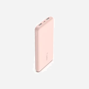 Belkin BOOST↑CHARGE BPB011BTRG - Batterie Externe 10000 mAh Or Rose, 2x USB-A + 1x USB-C, Recharge USB, Compatibilité Smartphones/Tablettes