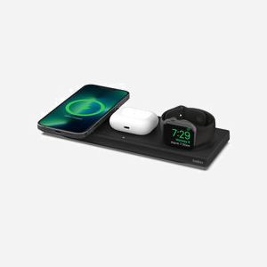 Belkin WIZ016VFBK Station de Recharge 3-en-1 Noir pour Apple Watch, iPhone (MagSafe 15W) & AirPods - Charge Rapide sans Fil Intérieure - Miniature 2
