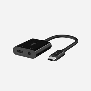 Belkin NPA004BTBK Hub USB 3.2 Gen 1 Type-C Noir - 1x USB-C 3.2 Gen 1, 1x Jack 3.5mm, Power Delivery 60W, 20kHz - 33x10x196mm - Miniature 3