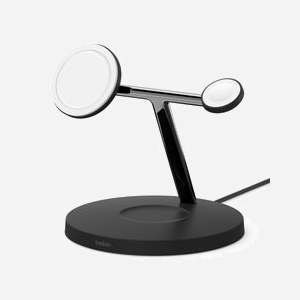 Belkin WIZ017vfBK Station de charge 3-en-1 MagSafe 15W Noir pour iPhone 12/13, Apple Watch Series 2-7, AirPods Pro/Gen 2, Secteur, Charge rapide - Miniature 2