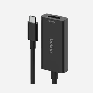 Belkin AVC013BTBK Adaptateur HDMI 2.1 Femelle Type A vers USB-C Mâle, résolution 7680x4320 (4320p), HDR10+ Gaming, 144Hz, Noir