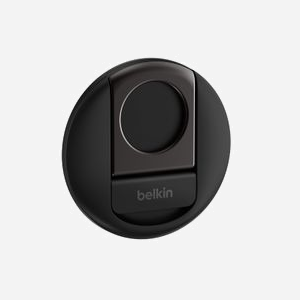 Belkin MMA006btBK Support Actif Magnétique Noir pour Mobile/Smartphone, Fixation MagSafe, Orientation Portrait/Paysage, Compatibilité MacBook & iPhone