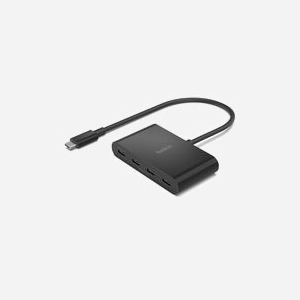 Belkin AVC018BTBK Hub USB Type-C 4 Ports USB 3.2 Gen 2 (10000 Mbit/s) 100W Power Delivery - Noir - Compatible Windows, macOS, ChromeOS